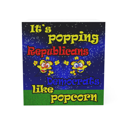 popping like popcorn - note cube ('snoops' background)
