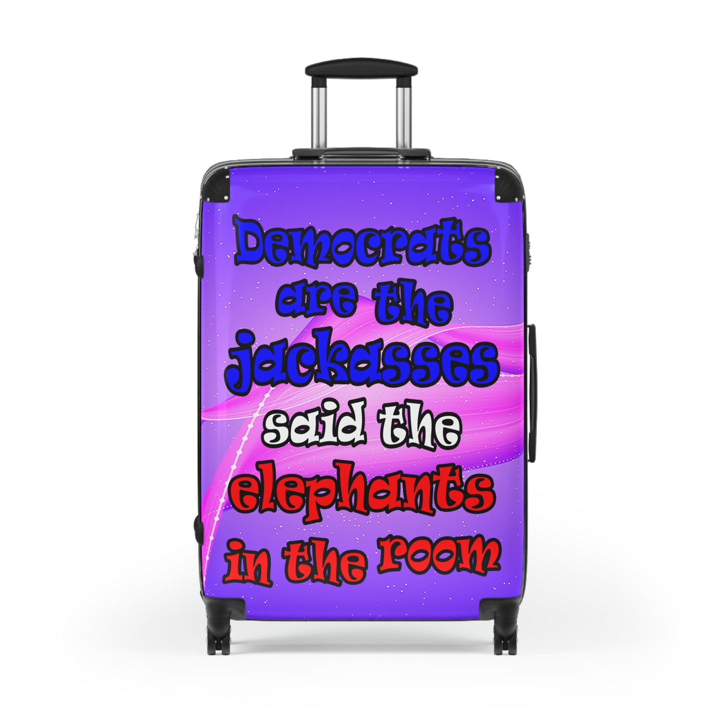donkeys and elephants - Suitcase (purple-pink wave)
