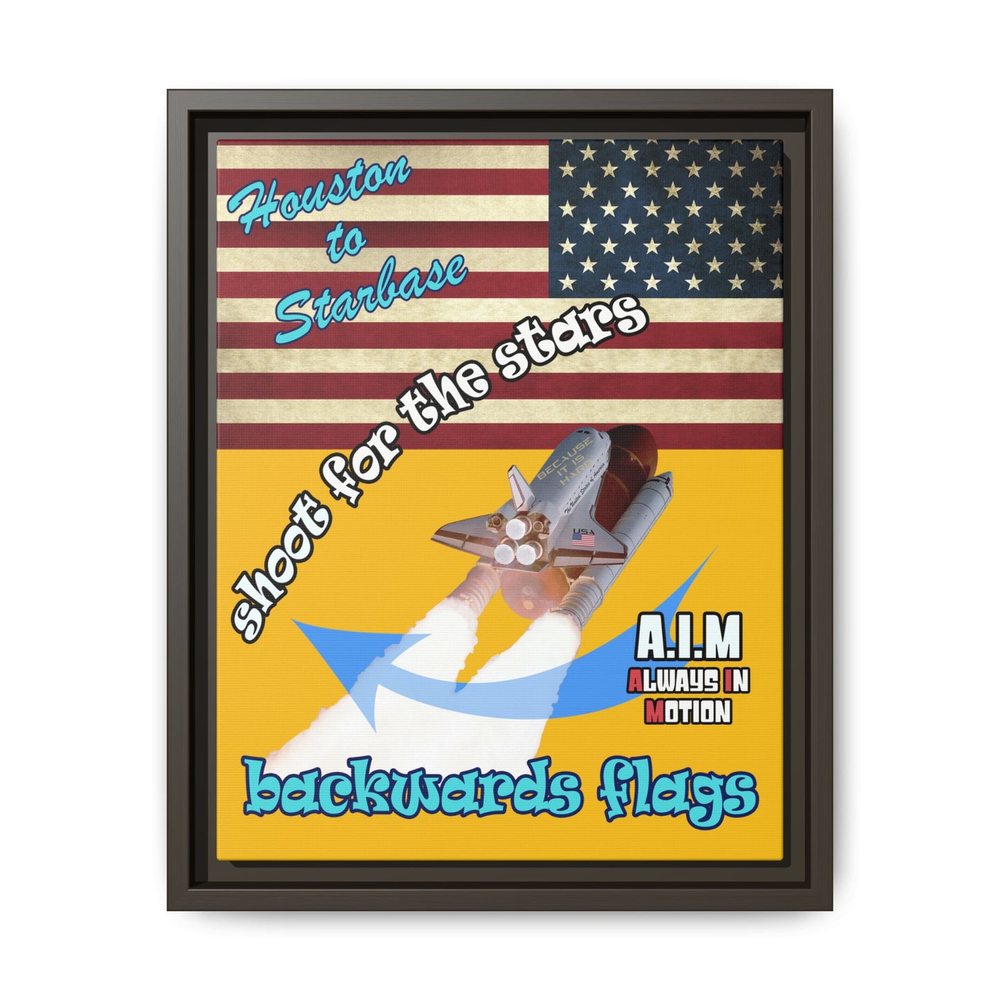 shoot for the stars - framed canvas art (yellow)