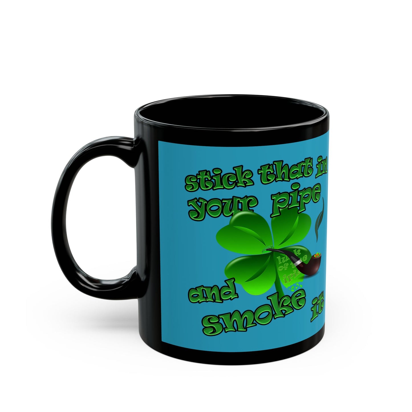 celtics logo - Black Mug (turquoise)