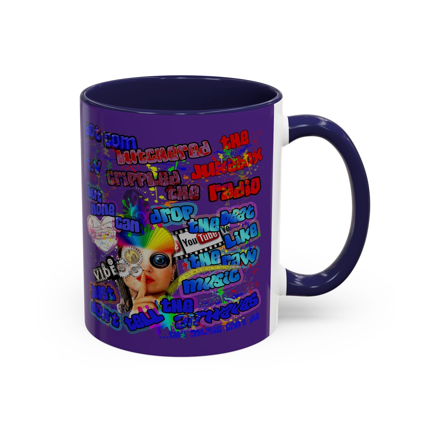 drop the beat - Accent Mug (purple)