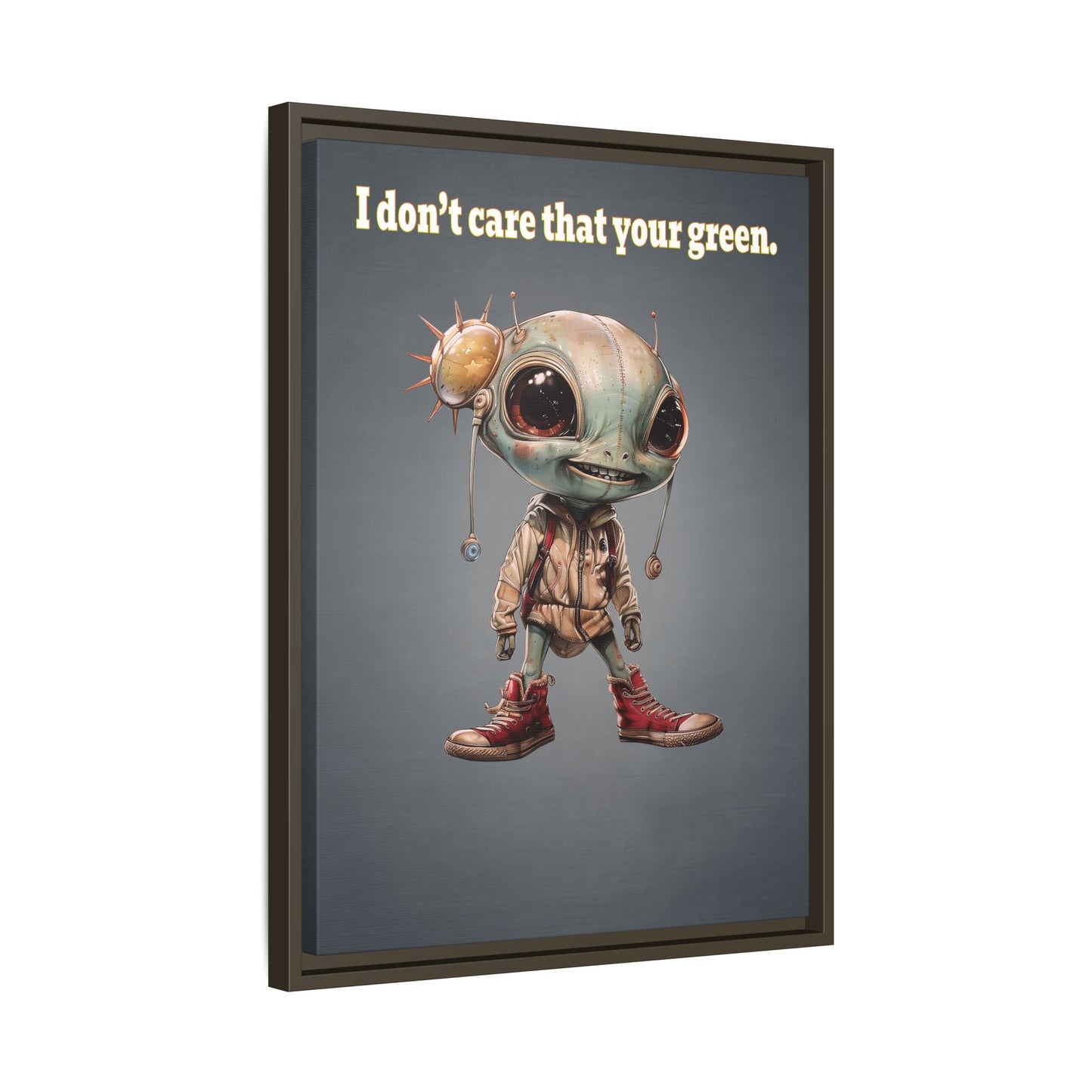 I don't care that your green - framed canvas art (grey-light grey)