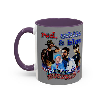 rw&b lives matter - Accent Mug (grey)