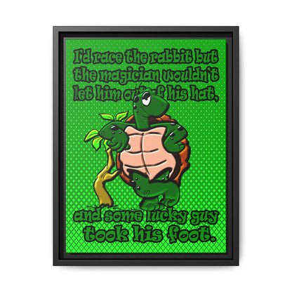 turtle race - framed canvas art (logo green)