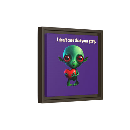 I don't care that your grey - framed canvas art (purple)
