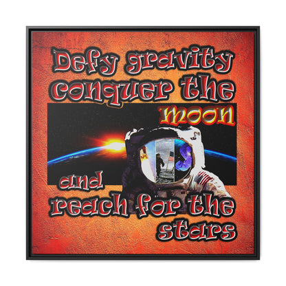 defy conquer reach - framed canvas art (burnt orange)
