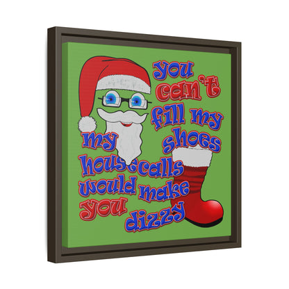santa's shoes - framed canvas art (green)