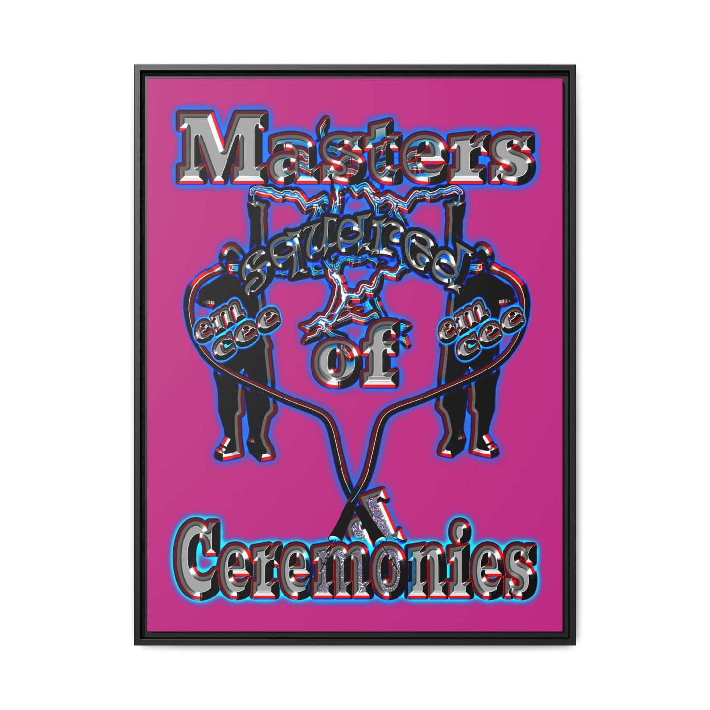 em cee squared - framed canvas art (pink)
