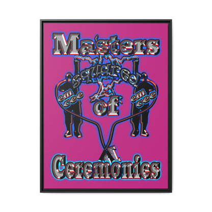 em cee squared - framed canvas art (pink)