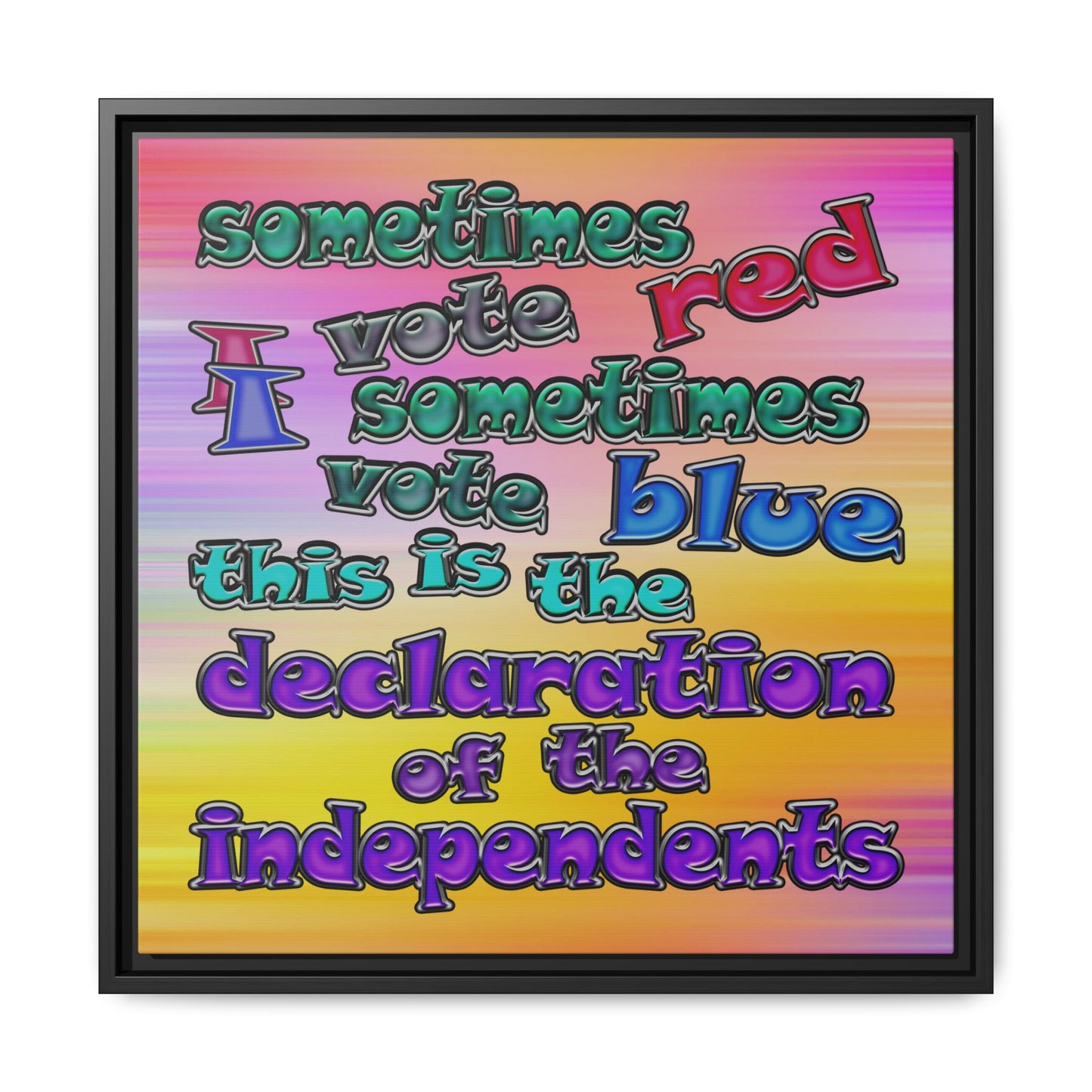 declaration of the independents - framed canvas art (color blur)