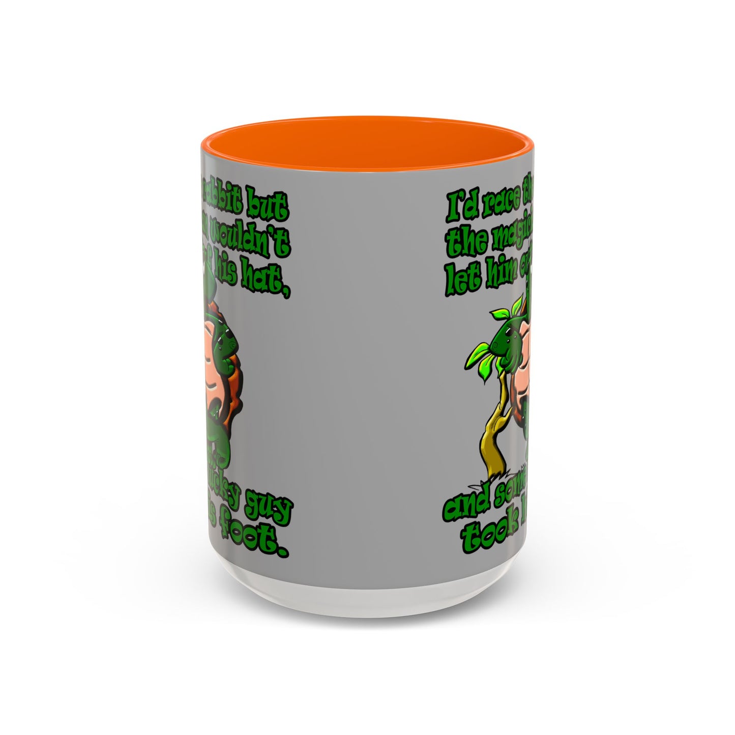 turtle race - Accent Mug (light grey)
