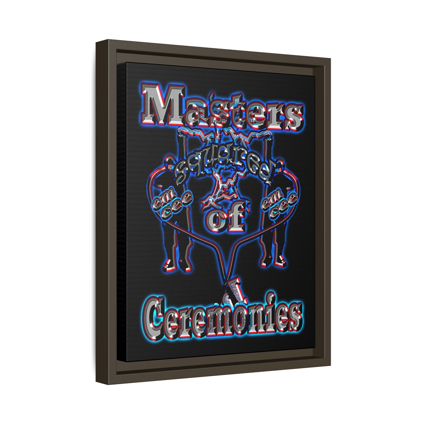 em cee squared - framed canvas art (black)