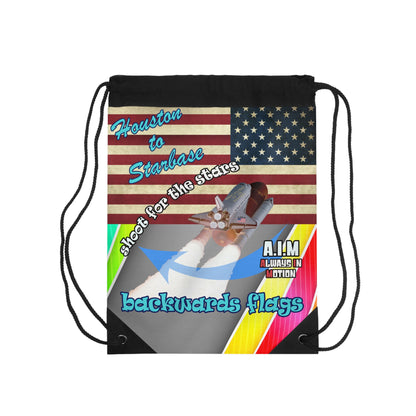 shoot for the stars - Drawstring Bag (rainbow split)