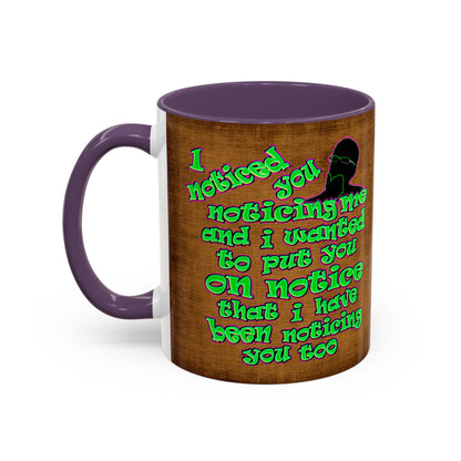 noticed you noticing - Accent Mug (brown papyrus)