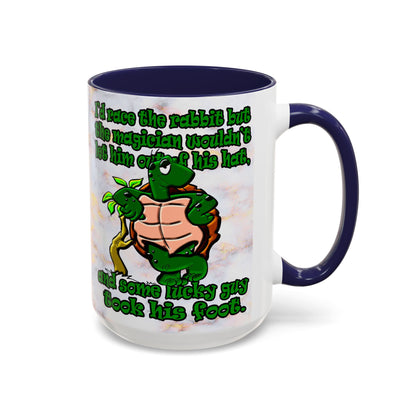 turtle race - Accent Mug (white marble)