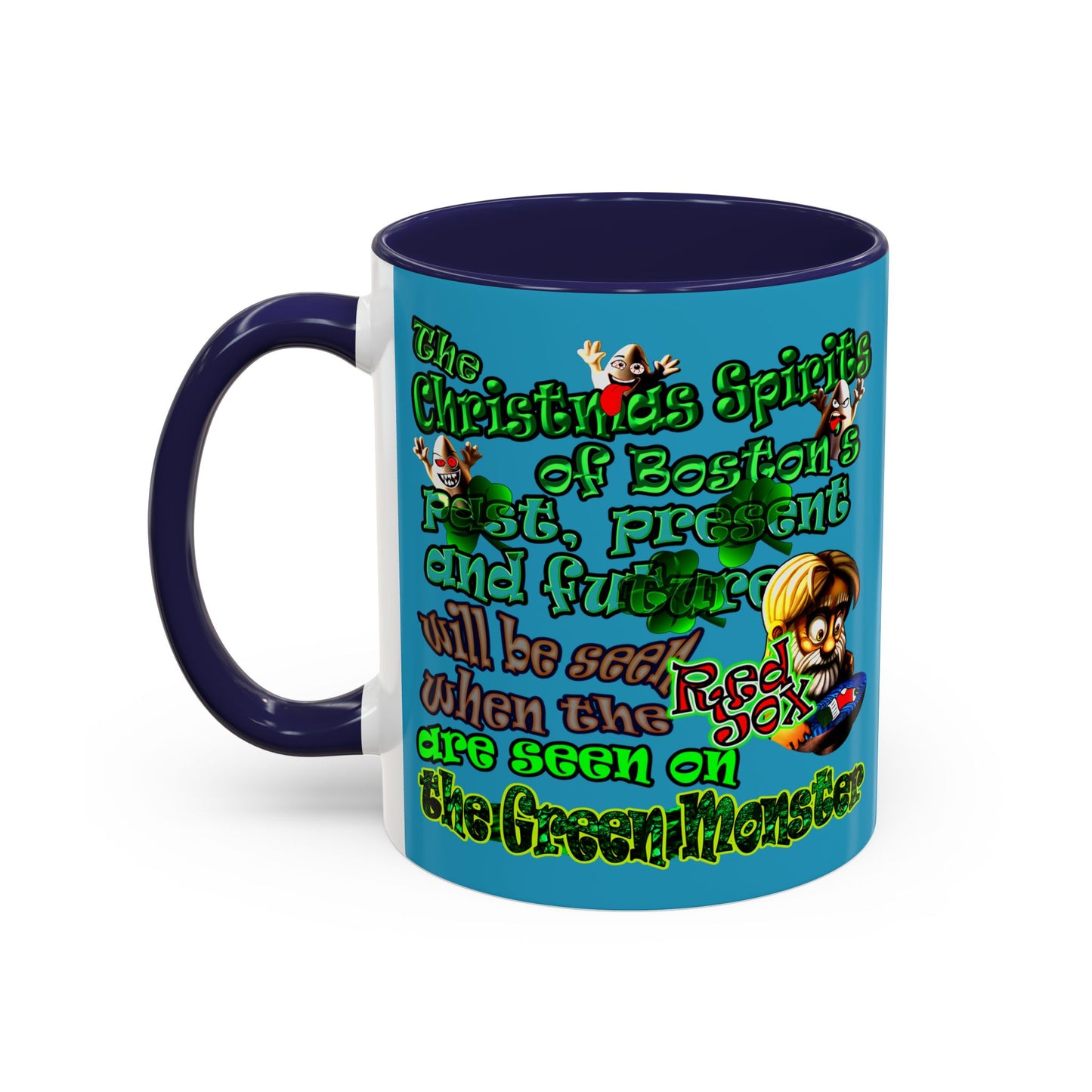 christmas spirits of boston - Accent Mug (turquoise)