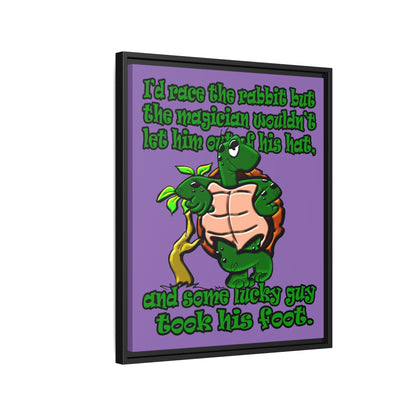 turtle race - framed canvas art (light purple)