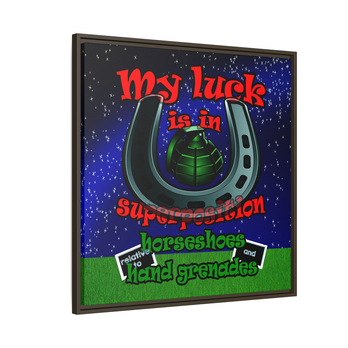 my luck - framed canvas art ('snoops' background)