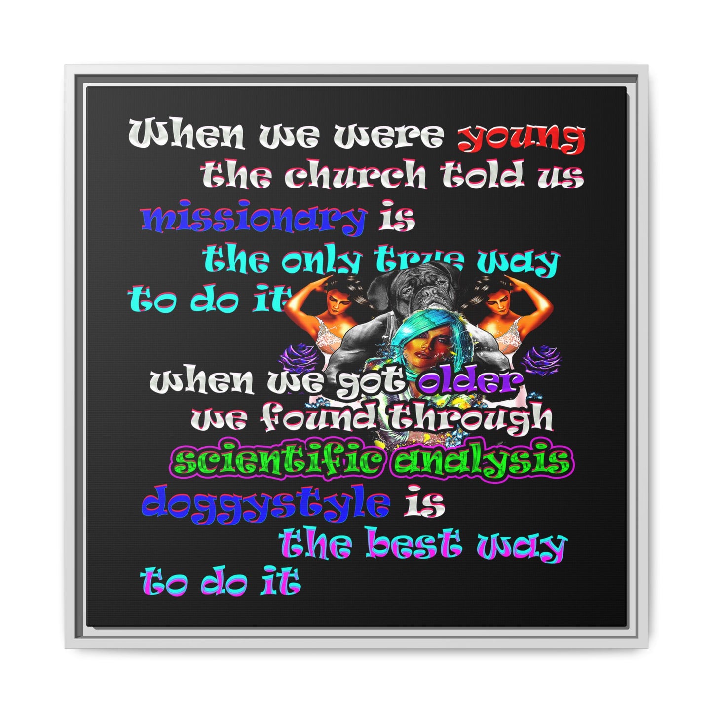 doggystyle - framed canvas art (black)