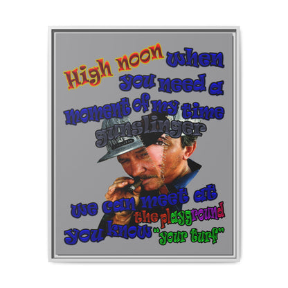 high noon - framed canvas art (grey)