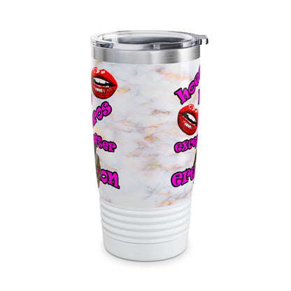 hoes b4 bros - Ringneck Tumbler, 20oz (white marble)