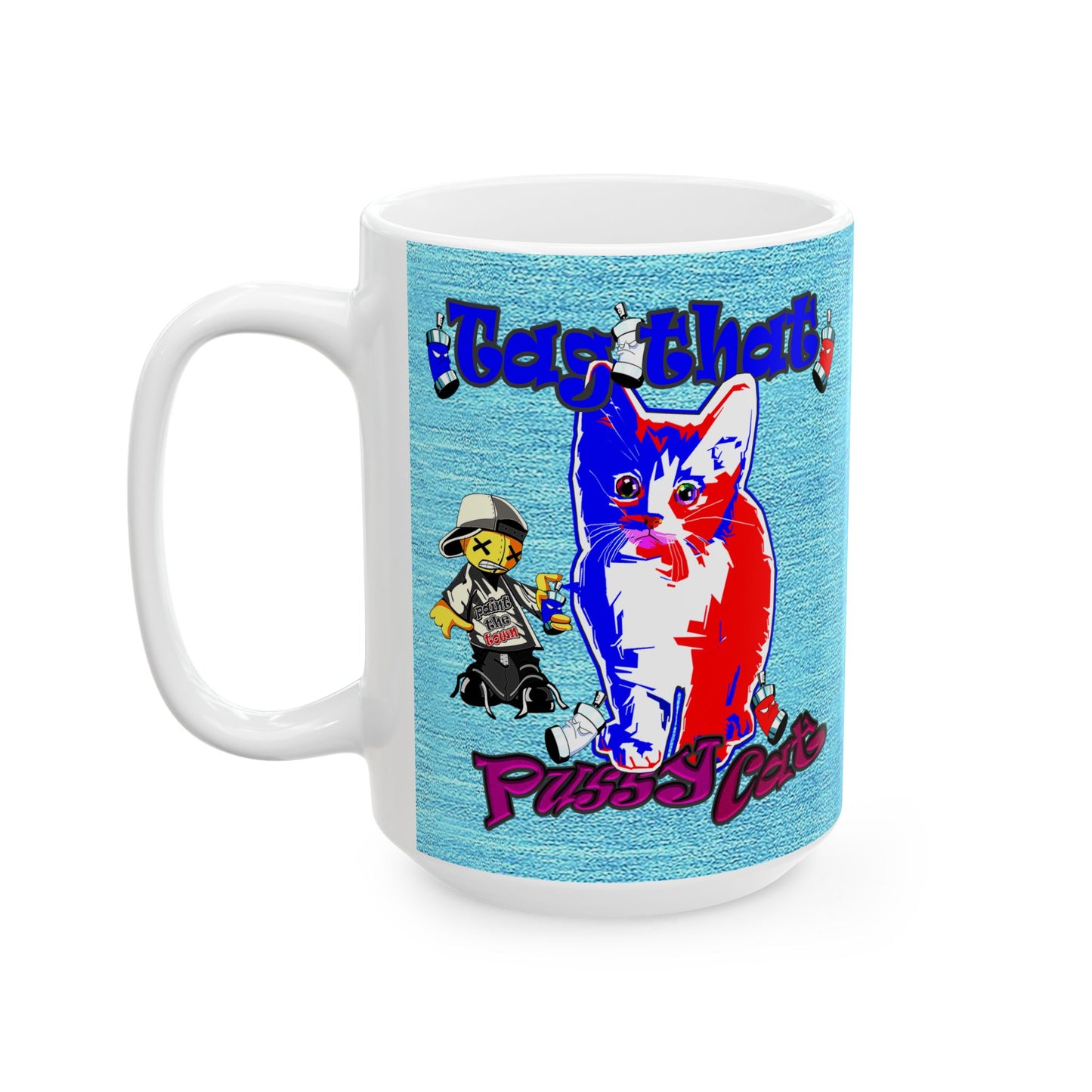 tag that - White Mug (faded blue)