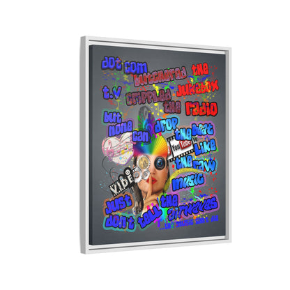 drop the beat - framed canvas art (grey-light grey)