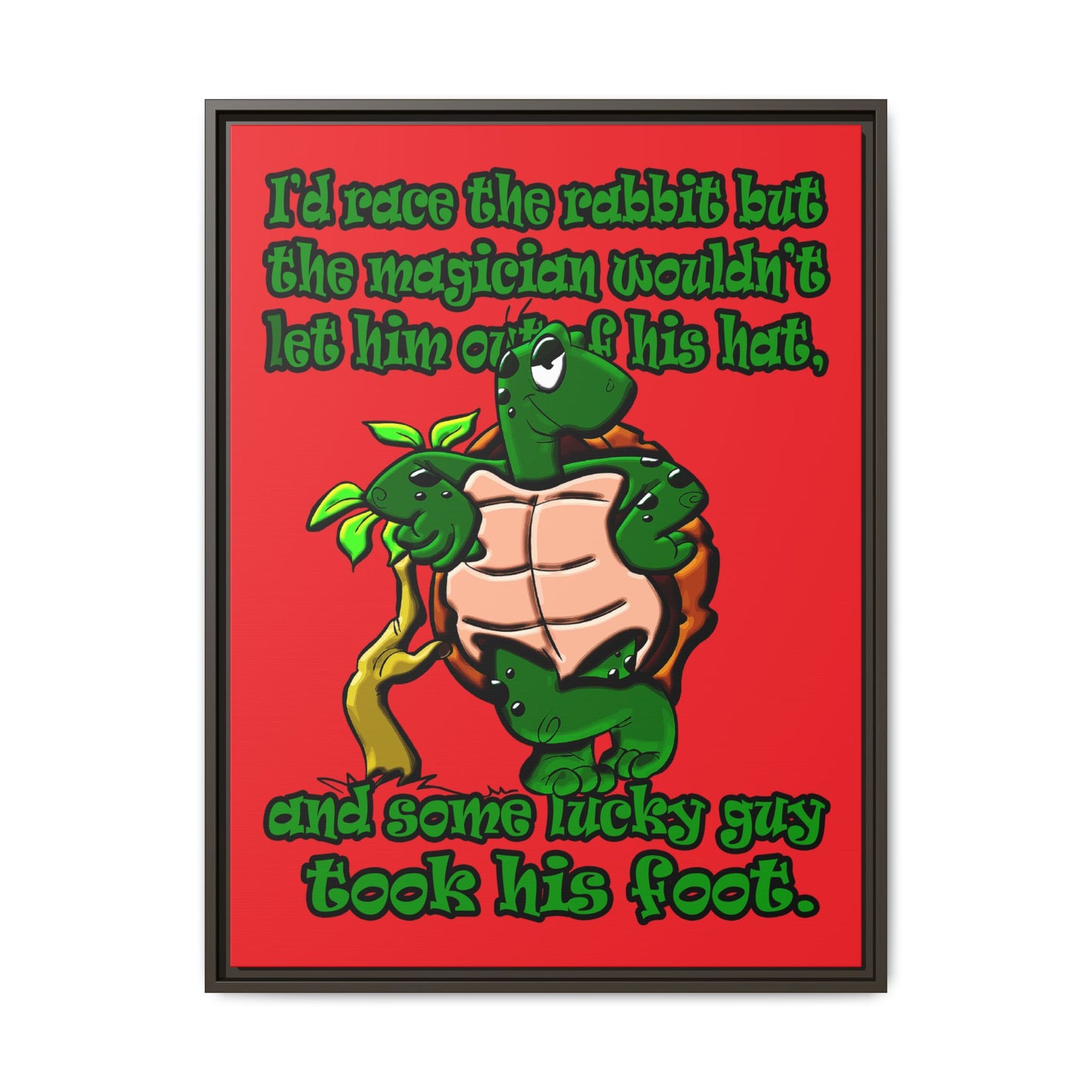 turtle race - framed canvas art (red)