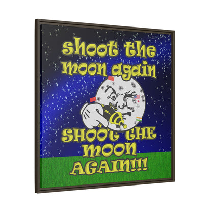 shoot the moon again - framed canvas art ('snoops' background)