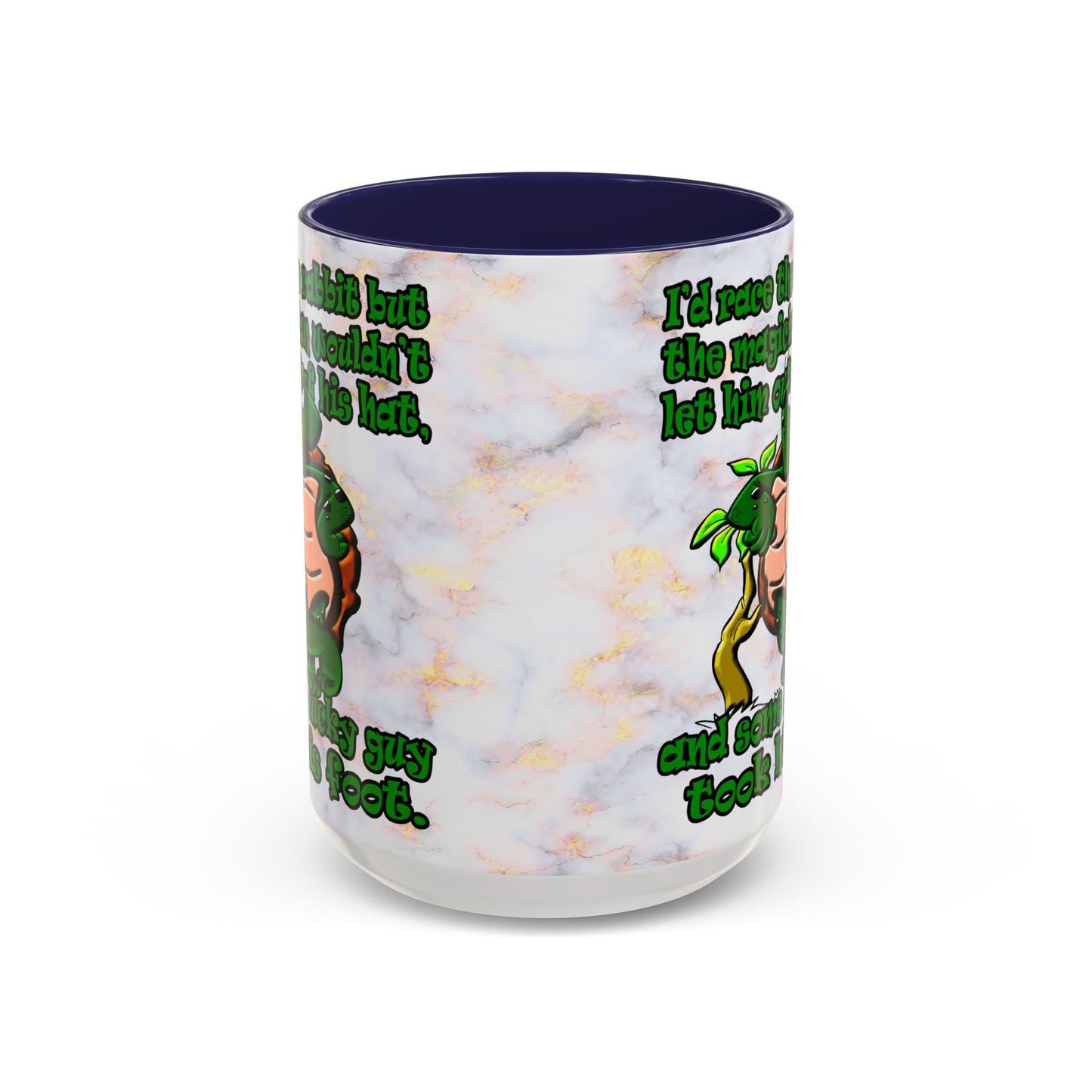 turtle race - Accent Mug (white marble)