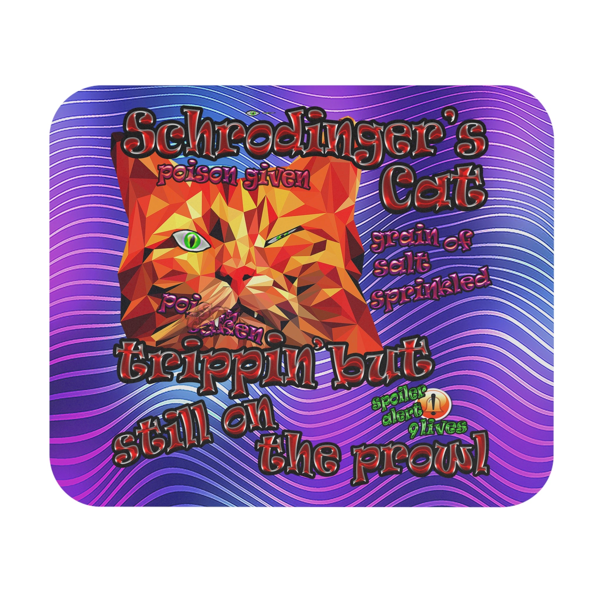 schrodinger's cat - Mouse Pad (Rectangle) (purple wave)