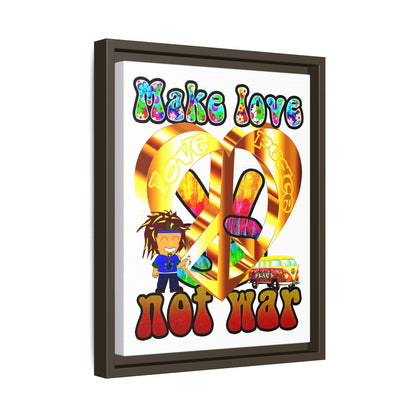 love peace - framed canvas art (white)