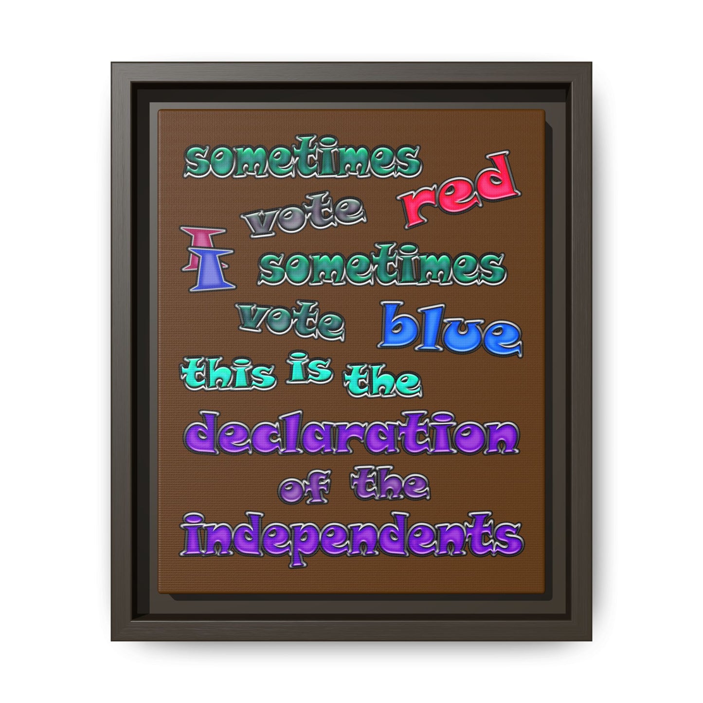 declaration of the independents - framed canvas art (brown)