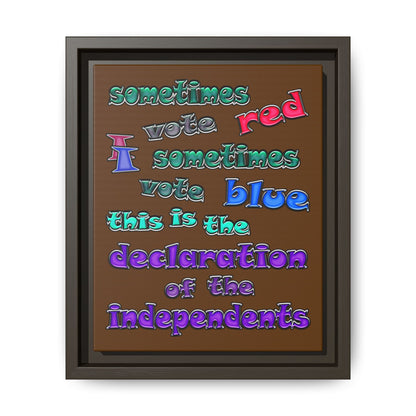 declaration of the independents - framed canvas art (brown)