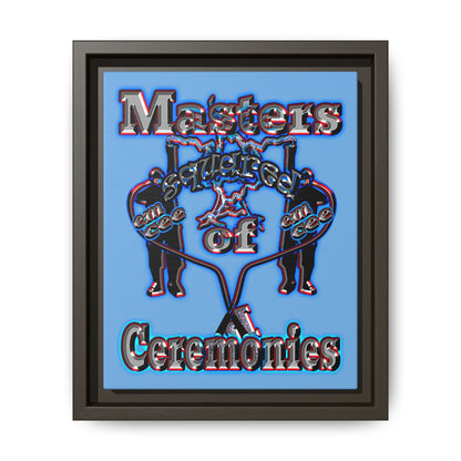 em cee squared - framed canvas art (light blue)