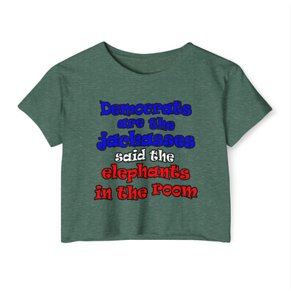 donkeys and elephants - Women's Festival Crop Top