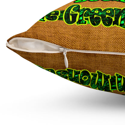 christmas spirits of boston - Spun Polyester Square Pillow - (dichromatic brown papyrus)