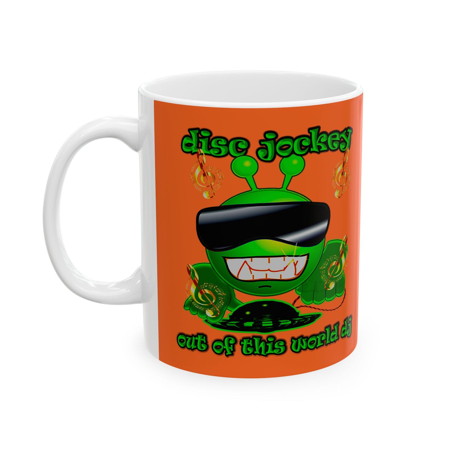 disc jockey - White Mug (orange)