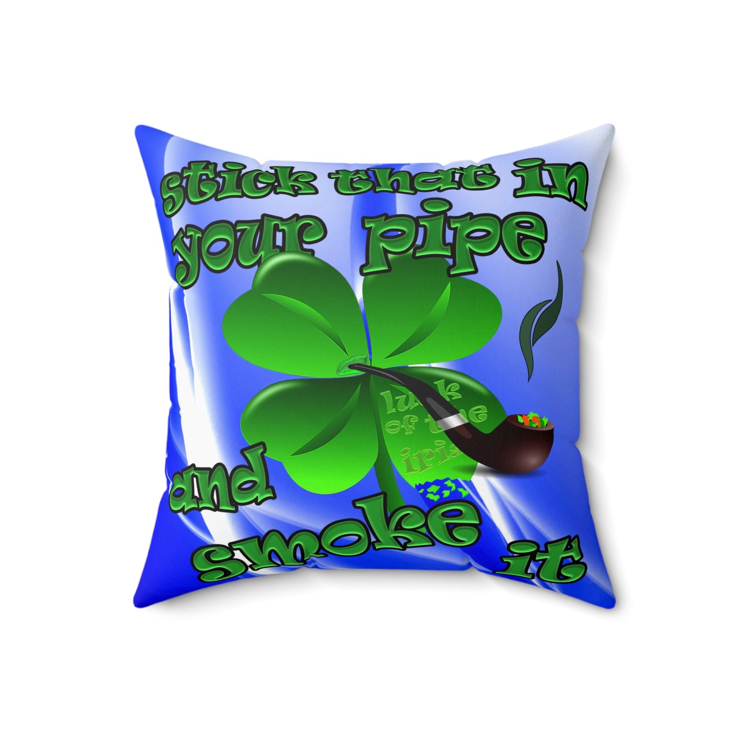 celtics logo - Spun Polyester Square Pillow - (blue-white wave)