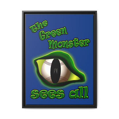 green monster - framed canvas art (dark blue)