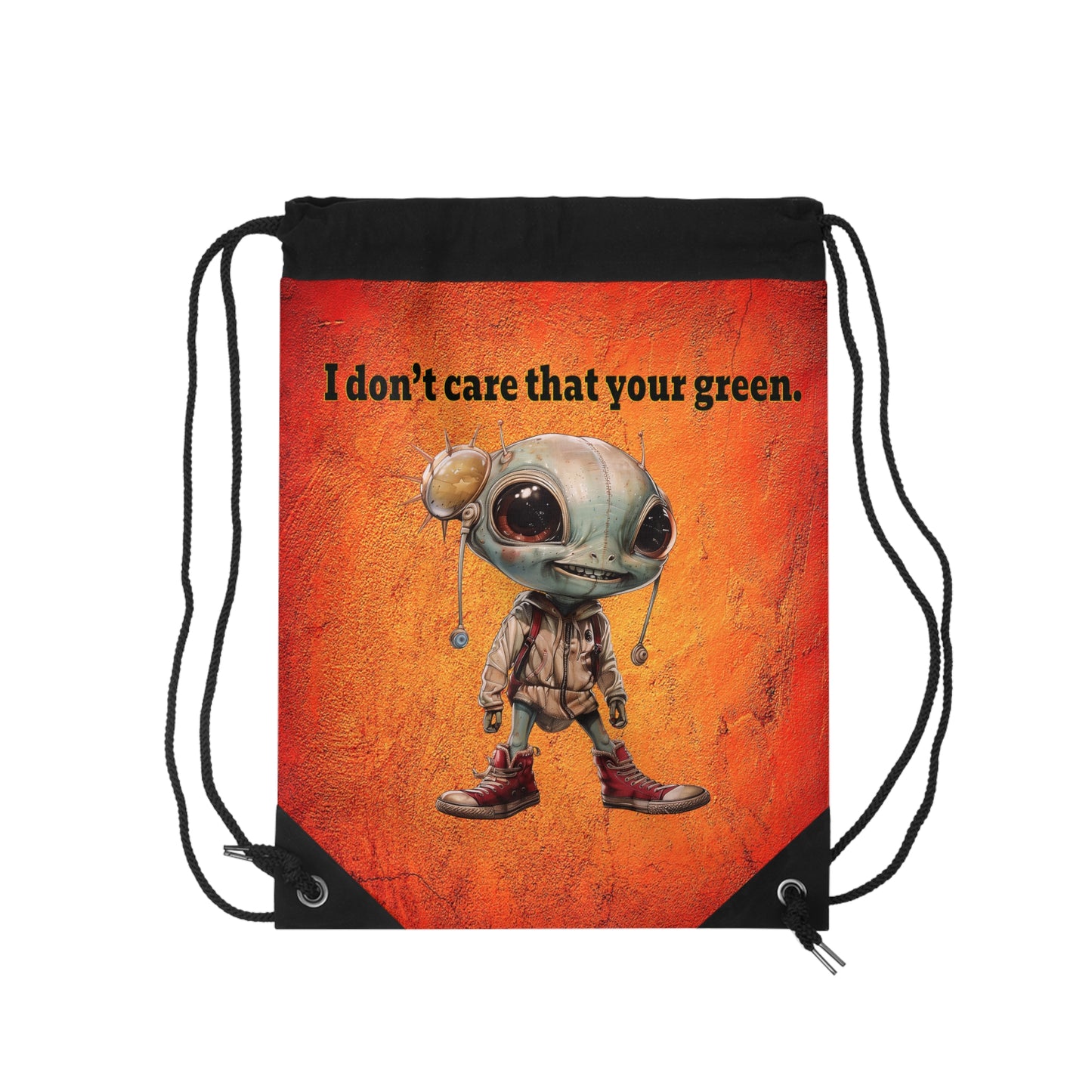 I don't care that your grey - Drawstring Bag (burnt orange)