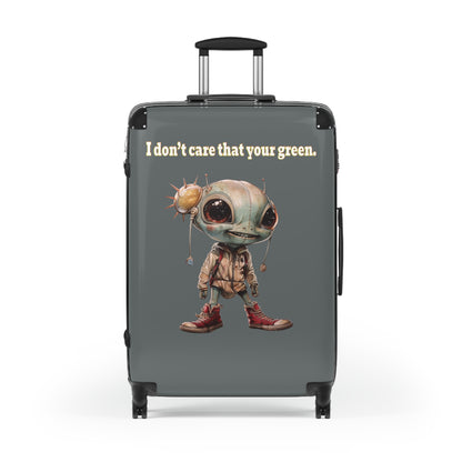 I don't care that your green - Suitcase (dark grey)