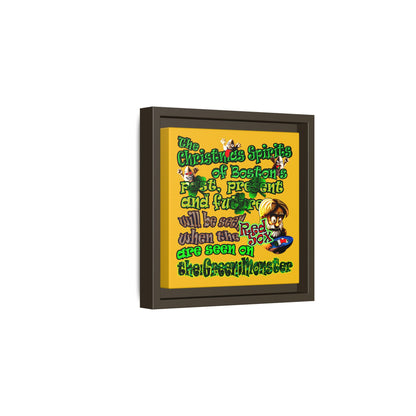 christmas spirits of boston - framed canvas art (yellow)