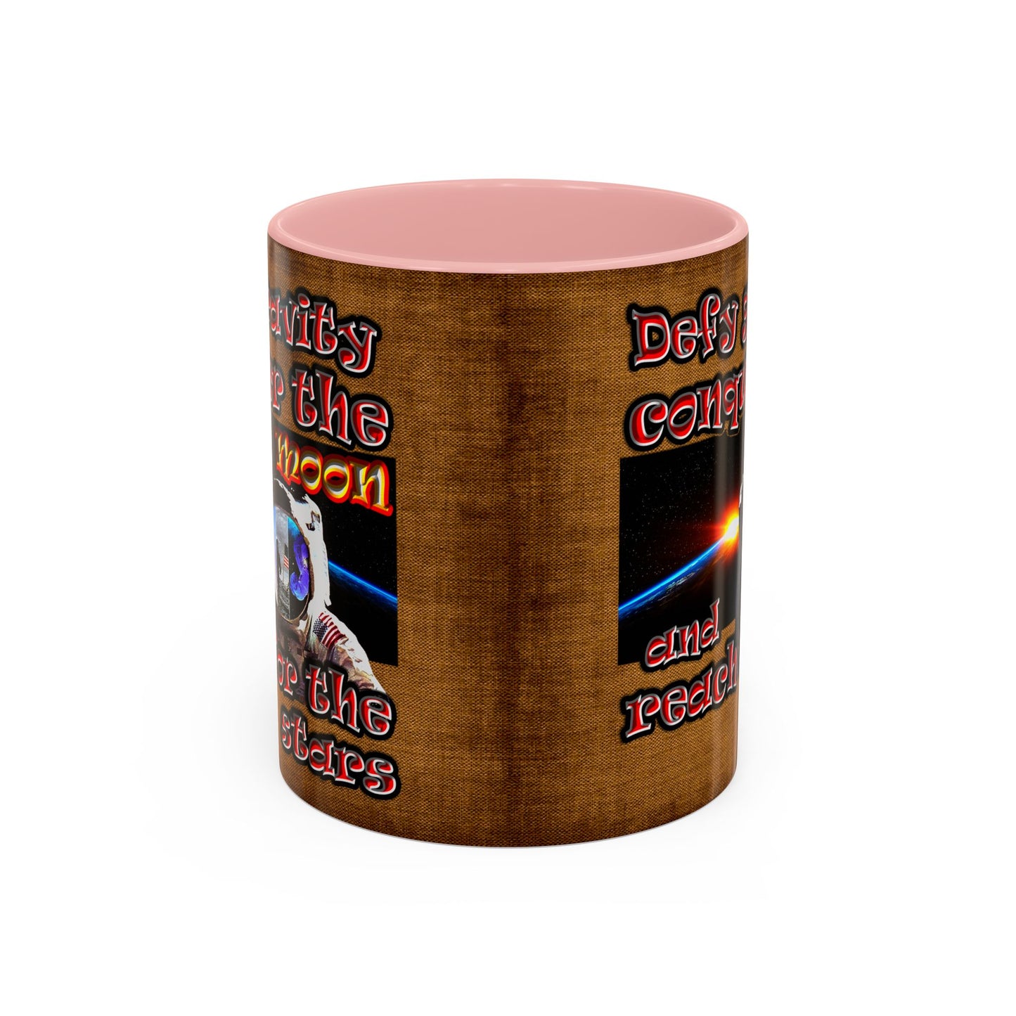 defy conquer reach - Accent Mug (brown papyrus)