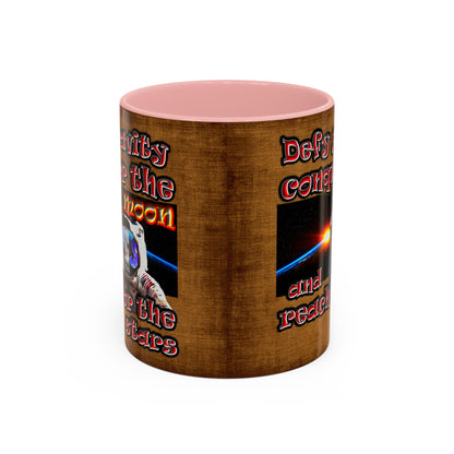 defy conquer reach - Accent Mug (brown papyrus)