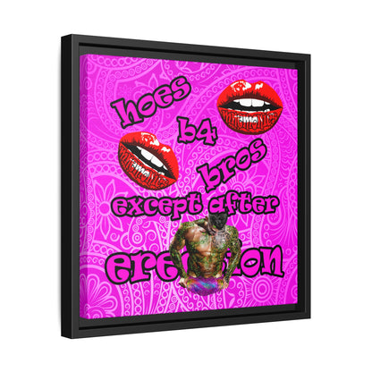 hoes b4 bros - framed canvas art (pink swirl)