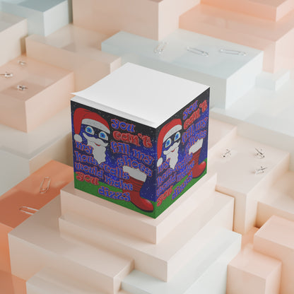 santa's shoes - note cube ('snoops' background)