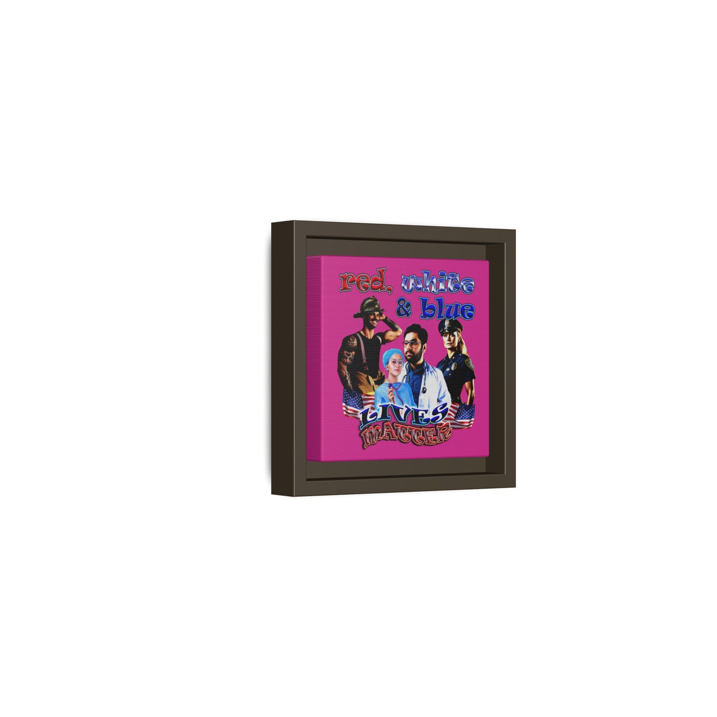 rw&b lives matter - framed canvas art (pink)