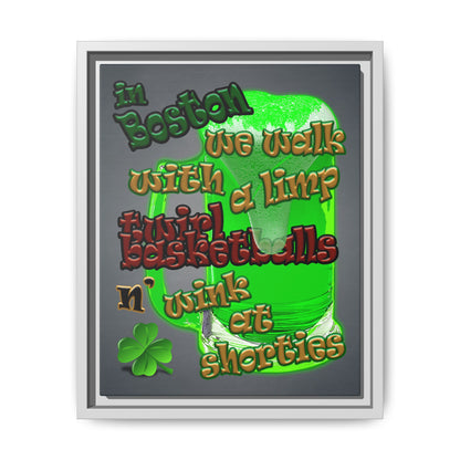 celtics logo - framed canvas art (grey-light grey)