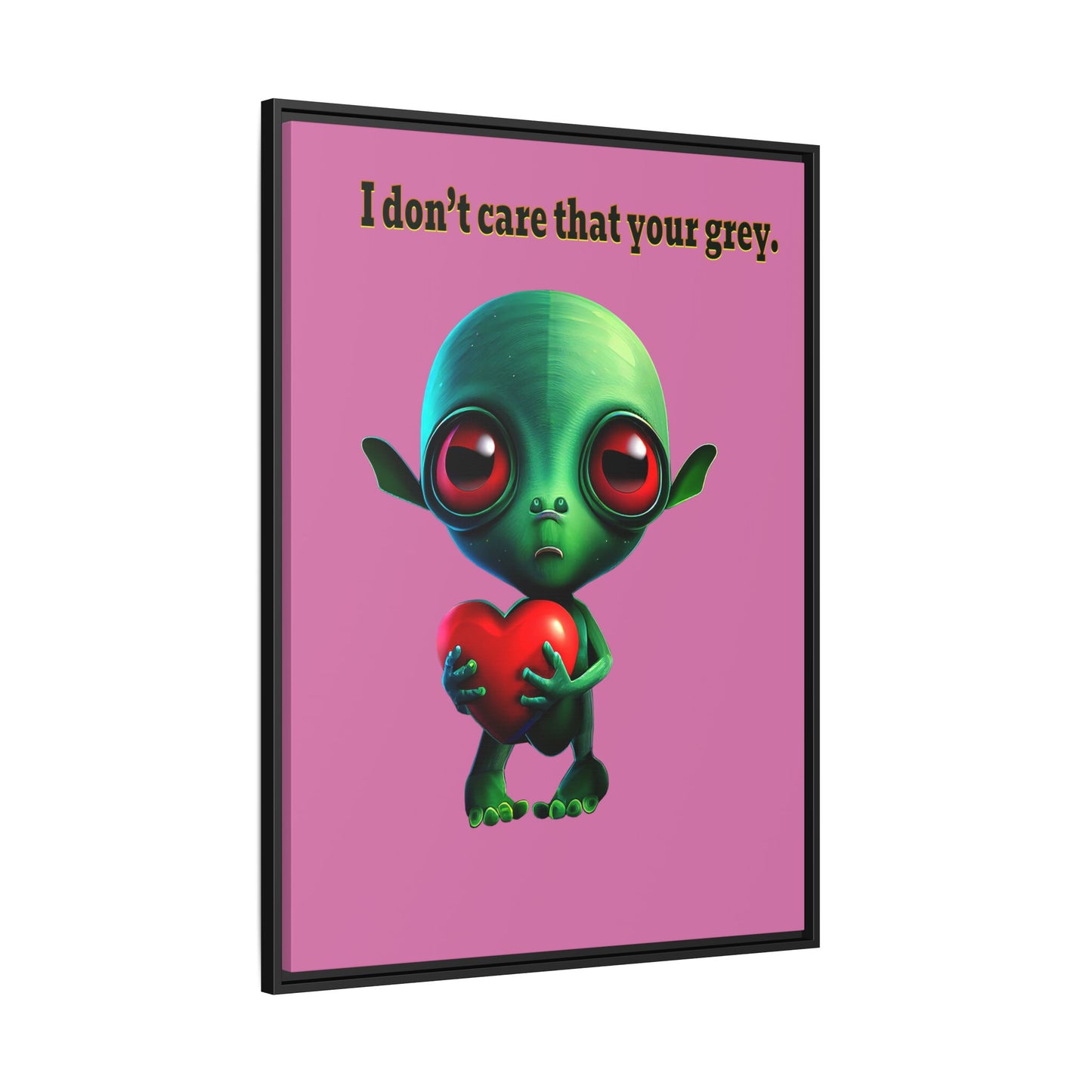 I don't care that your grey - framed canvas art (light pink)